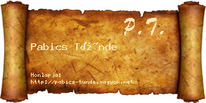 Pabics Tünde névjegykártya